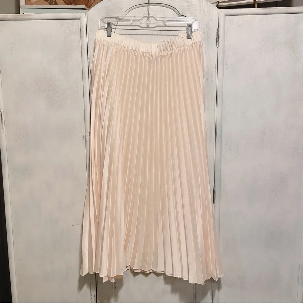 NWT Arula Elegant Cream Pleated Skirt - Picture 2 of 7